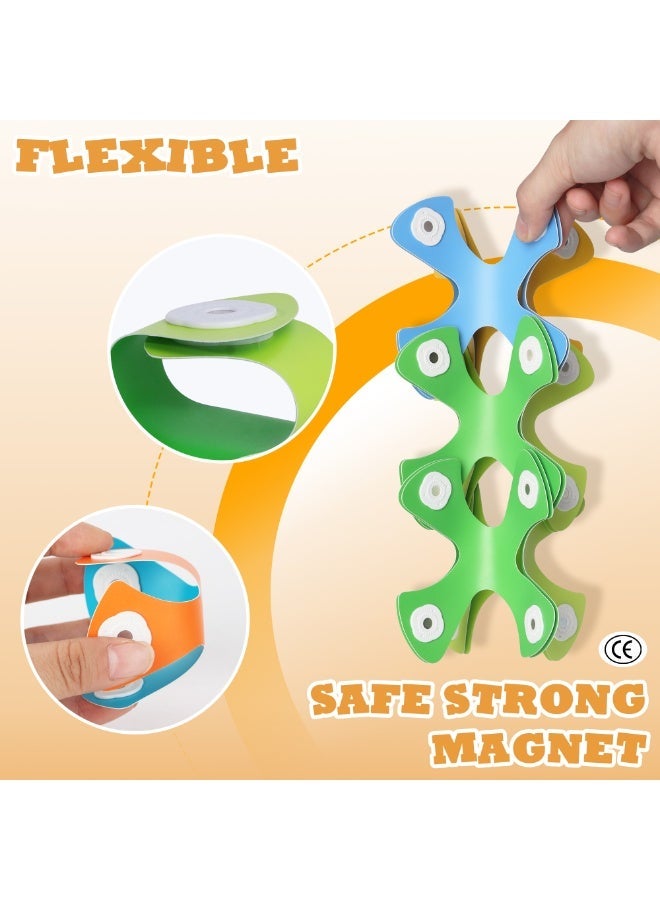 iMAGiClicks Flexible Magnetic Building Set for Kids, Magnetic Building Toys, Bendable Magnetic Tiles, STEM Educational Toy, Strong Magnets, Travel-Friendly Eid Gift, Ages 3+ (BuilderPack, 48 count) - Image 3